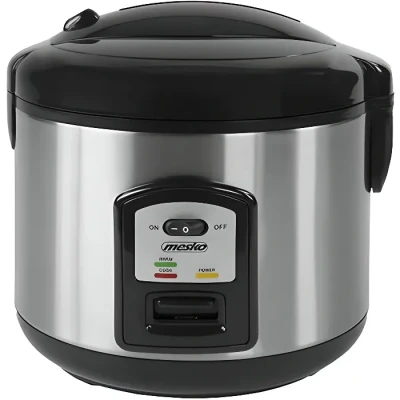 Image de Mesko MS6411 Cuiseur de Riz 1,5 Litres, Cuisson à la Vapeur, Rice Cooker, Fonction Maintien au Chaud, Faire Bouillir le Riz, Sushi, 8 10 Portions, Antiadhésif, Acier Inoxydable, 1000W