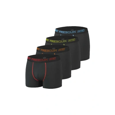 Image de FREEGUN Boxer Homme Durable, Calecon Homme, AKTIV, Doux et Léger (Lot de 4), Noir, Bleu, Jaune, Rouge, Taille S