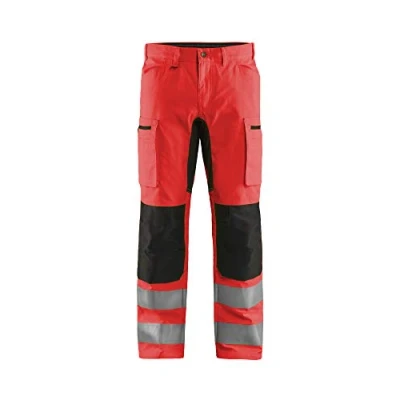 Image de Blaklader 15851811 Pantalon haute visibilité avec extensibilité, Rouge/Noir, taille D100