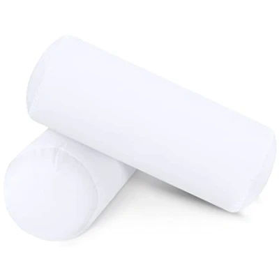 Image de Utopia Bedding Coussin de Voyage Rond 15 x 40 cm (Lot 2), Orieller Traversin, décoratif (Blanc)