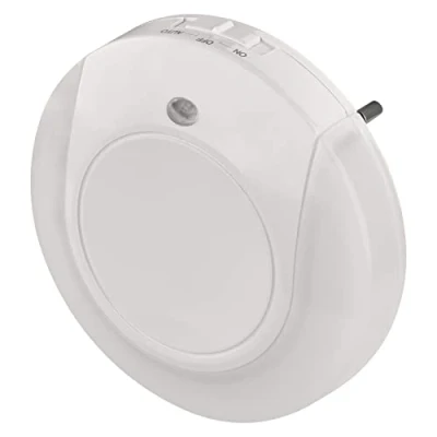 Image de EMOS Veilleuse LED avec capteur crépusculaire et interrupteur, luminosité réglable, lumière d&#039;orientation pour chambre d&#039;enfant, escalier, sommeil, P3317, blanc