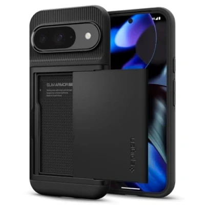 Image de Spigen Slim Armor CS Coque [Porte Cartes intégré] Compatible avec Google Pixel 9 / Pro Noir