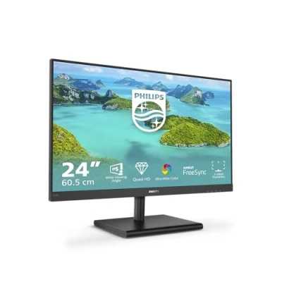 Image de Philips Monitors Écran 245E1S 60,5 cm (23,8 Pouces) (VGA, HDMI, DisplayPort, Temps de réponse 4 ms, 2560 x 1440, 75 Hz, FreeSync) Noir