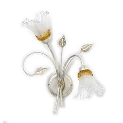 Image de onli Applique murale 2 luci Bianco/Argento/Oro
