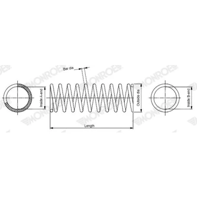 Image de MONROE SP4981 Ressort de suspension à boudin TOYOTA: Hilux VIII Pick up 2.4 D 4WD 2015