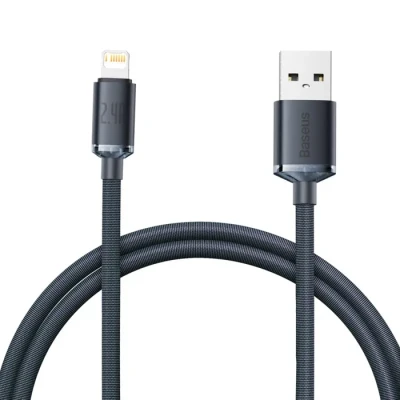 Image de Câble USB vers Lightning Baseus 2.4A 1.2m pour iPhone 13 12 11 Pro Max Noir