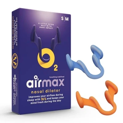 Image de Airmax® Dilatateur nasal anti ronflement Pack ajustement garanti taille small &amp; medium Respiration par le nez Contre la congestion nasale Avec un boîtier de rangement pratique Recommandé