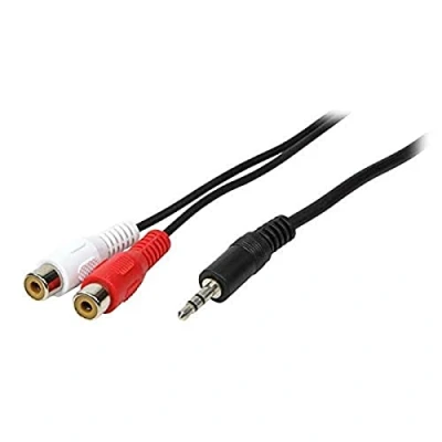 Image de Câble audio LogiLink fiche mini phone Stéréo 3,5 mm (M) 2 prises RCA phono (F) noir