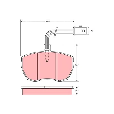 Image de TRW GDB759 Jeu de plaquettes frein contact signal d&#039;usure inclus IVECO: DAILY 2 Pritsche/Fahrgestell, Kasten/Kombi, 1