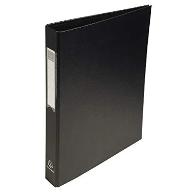 Image de Exacompta réf. 51380E 1 Classeur rembordé PP 4 anneaux ronds sur la 3ème de couverture diamètre 25mm Dos 40mm Dimensions extérieures : 32 x 25,5 cm Format à classer A4 coloris aléatoires