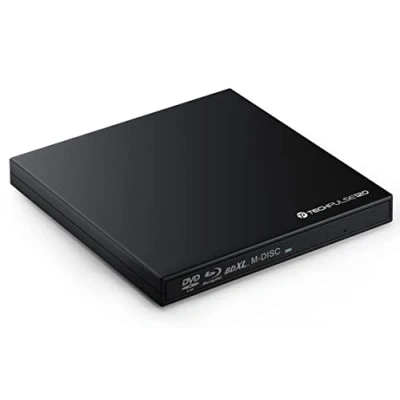 Image de techPulse120 Blu Ray Externe 3D M Disc BDXL USB 3.0 Lecteur Graveur Superdrive UltraSlim BD DVD CD Ultra pour Ordinateur Portable Ultrabook Windows Mac OS Apple iMac