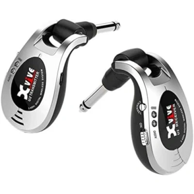 Image de Xvive U2 Émetteur / récepteur numérique, système sans fil pour guitare, basse et autres instruments, rechargeable 2,4 GHz argent