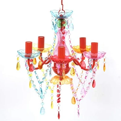 Image de vidaXL Lustre en Cristal Multicolore Classique plafonnier 5 Feux Lampe luminaire