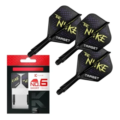 Image de Target Darts Luke Littler K Flex Flights and Shaft System, No.6(19mm) Jeu de 3 fléchettes Kflex, Édition Joueurs Accessoires No 6 Flight