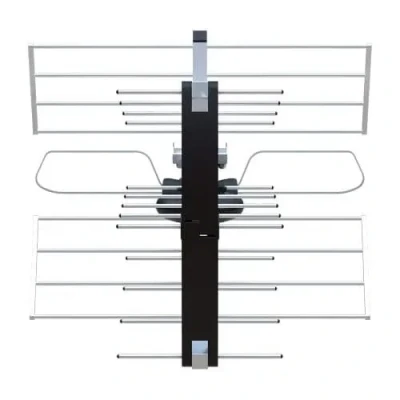 Image de STRONG Antenne TV trinappe extérieure amplifiée 20dB Réception chaînes TNT HD/UHD Filtre 4G/5G Montage Rapide Câble 20m et fiches F fournis