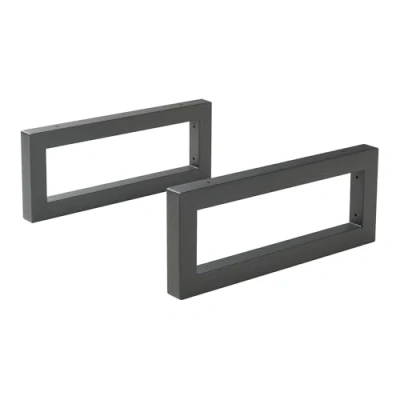 Image de [en.casa] Lot de 2 Équerres d&#039;Étagère Ensemble Supports Muraux pour Lavabos Tables Bureaux DIY Bricolage Set Porte Serviettes Design Industriel Acier Laqué 45 x 20 cm Noir