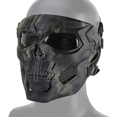 Image de LEJUNJIE Masque Facial Complet de crâne Tactique, approprié à l&#039;Halloween Jouant Le rôle Airsoft Paintball et Mask Protection Jeu Guerre CS