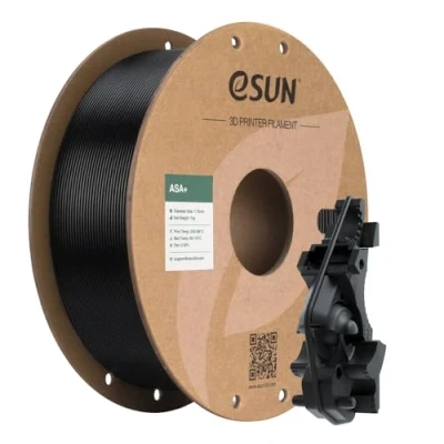 Image de eSUN Filament ASA 1.75mm, d’Impression Résistant aux Intempéries pour Pièces Fonctionnelles Extérieures, Bobine de 1KG Imprimantes 3D, Noir