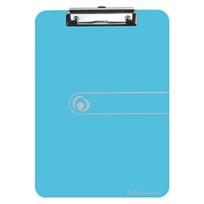 Image de Herlitz 11205671 Porte Bloc A4 en PP avec mécanisme de serrage/œillet suspension Bleu transparent
