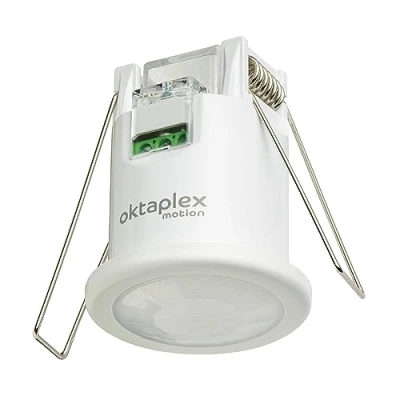 Image de Oktaplex Ron Détecteur de Mouvement à encastrer intérieur Plat 360 / 8m capteur Infrarouge au Plafond 3 Fils 230V LED adapté