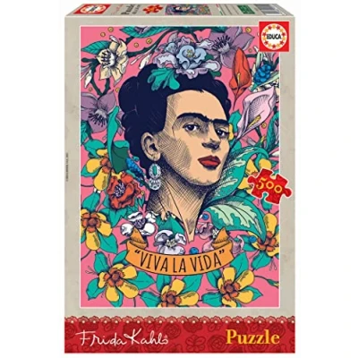 Image de Educa Viva la Vida, Kahlo Frida Puzzle avec 500 pièces, Mesure approximative: 34 x 48 cm, Inclut Fix pour accrocher Le Une Fois Fini, À partir de 11 Ans (19251)
