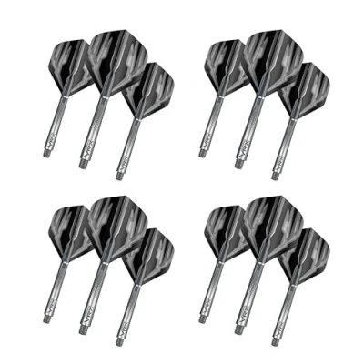 Image de RED DRAGON Dart Flight &amp; Stems Combo Gris 4 séries de Vols Standard et Moyen VRX par Paquet