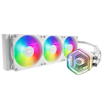 Image de Cooler Master MasterLiquid 360 ATMOS White Processeur Kit de refroidissement du liquide 12 cm Blanc 1 pièce(s) Neuf