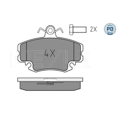 Image de MEYLE 025 214 6318/PD Jeu de plaquettes frein PD Quality Essieu avant contact signal d&#039;usure inclus avec tôle anti bruit RENAULT: CLIO 2