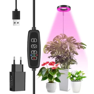 Image de Lampe Plante interieur, 48 LED de Croissance à Spectre Complet, 3 Modes Lumière avec Minuterie Automatique 3/9/12H, 10 Luminosité, Parfaite pour la Culture des Plantes d&#039;Intérieur