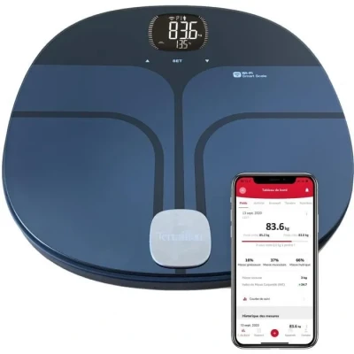 Image de TERRAILLON Balance Connectée Wi Fi Impédancemètre, Analyse Masses Graisseuse, Musculaire, Hydrique et Osseuse, IMC Modèle &#039;Master Coach&#039;