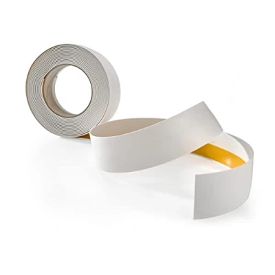 Image de Plinthe adhésive Profilé de transition recouvrement sol pour l&#039;intérieur PVC Flexible Plat Largeur 30 mm Longueur 5 mètres Blanc