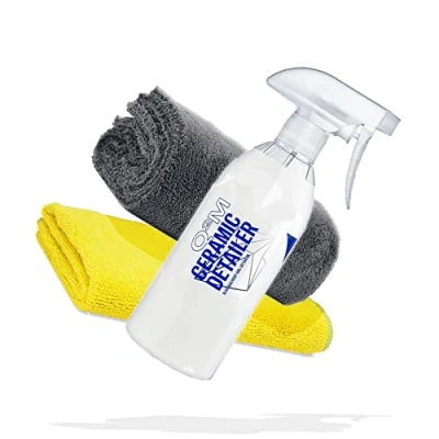 Image de detailmate GYEON Q²M CeramicDetailer 400 ml + chiffon microfibre 320 GSM 40 x cm Jaune Super velours 550 Gris