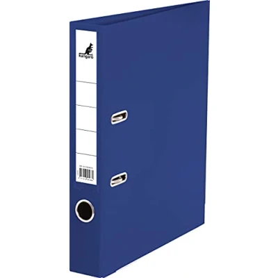 Image de Kangaro Classeur en polypropylène de 5 cm largeur Format A4 Bleu foncé à anneaux levier