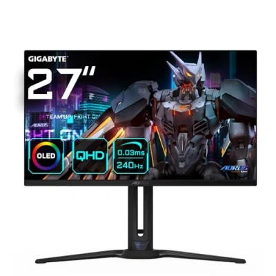 Image de Gigabyte AORUS Écran de Jeu FO27Q2 OLED QHD 27 2560 x 1440 (QHD), 240 Hz, 0,03 ms, KVM, 250 CD/m2, FreeSync Premium Pro, DisplayHDR True Black 400, HDMI 2.1
