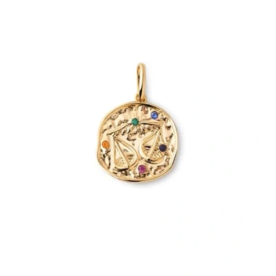 Image de SINGULARU Charm Organic Colors Zodiaque. Pendentif en laiton avec finition plaqué or 18 kt. Combinable collier. Bijoux pour femme. Balance