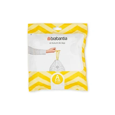 Image de Brabantia Sacs Poubelle PerfectFit (Code A / 3L), Ultra Résistant, Poignées Coulissantes (40 Sacs)