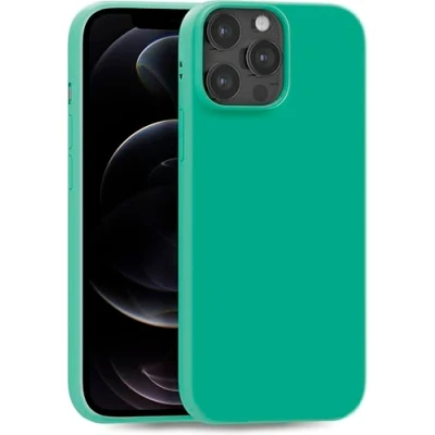 Image de MyGadget Coque pour iPhone 12 Pro Max Case TPU Souple Cover Protection Extra Fine Étui Coloré Anti Choc et Rayures Vert émeraude