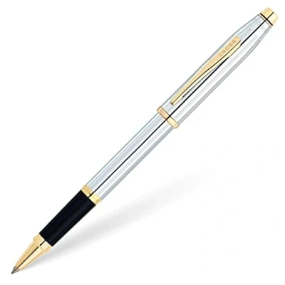 Image de CROSS Century II Medalist Stylo roller rechargeable Avec attributs plaqués or 23 carats En chrome poli Écrin classique et recharge incluse