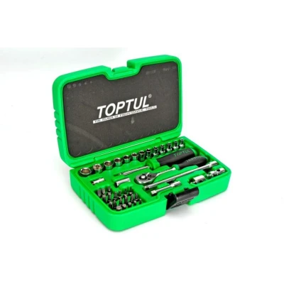 Image de TOPTUL GCAI4102 Jeu de douilles 41 Fente, hexagonale, Torx TR, Cruciforme (PH) 1/4 avec fonction crantage