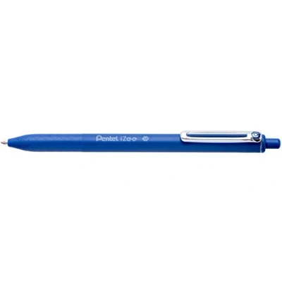 Image de Pentel BX470 C iZee Lot de 12 stylos à bille rétractables avec clip en métal Bleu Pointe large 1 mm