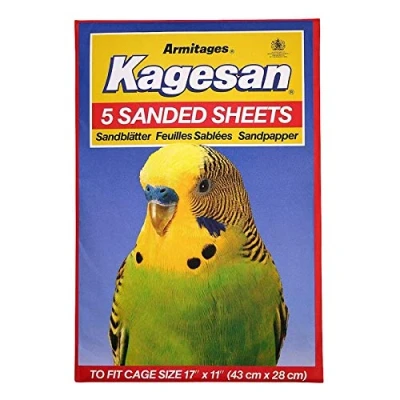 Image de Kagesan Lot de 2 x 5 feuilles papier sable pour cage à oiseaux Rouge 43 28 cm
