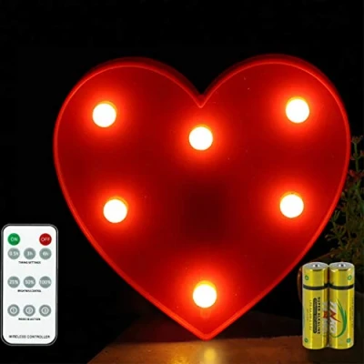 Image de HONPHIER® Lettres Lumineuses Lampe à Lettre Alphabet Lumineux LED Télécommande Lumières Decoration Opérateur Piles pour Fête Mariage Noël Maison Bar Décoration