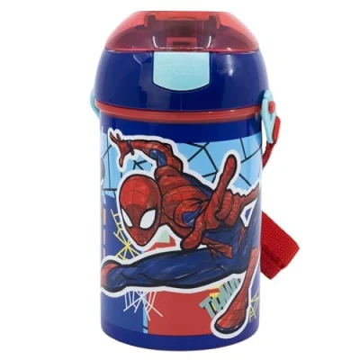 Image de BOUTEILLE RÉUTILISABLE ROBOT POP UP AVEC CANNUCE, CORRA Y CIERRE DE 450 ML SPIDERMAN MOB RULES