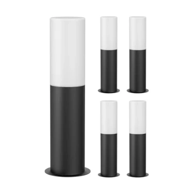 Image de ledscom.de 5 pièces Lumière de chemin/Borne d&#039;éclairage GROPO pour l&#039;extérieur, IP44, 41 cm, noir, 1x E27 max. 40W
