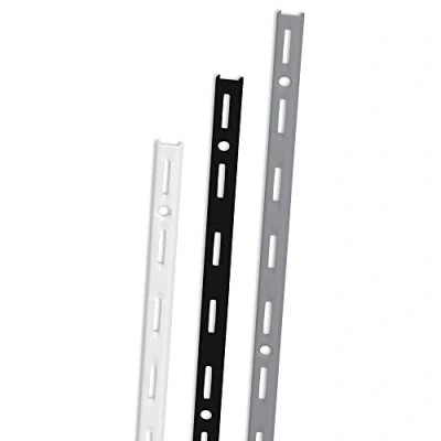 Image de IB Style 2 pièces des Rail Murale pour système à 1 rangée avec la Grille de 50 mm 5 Dimensions Longueur 150 cm Blanc Support d&#039;étagères Charges Lourdes 1,5 m Fait Acier