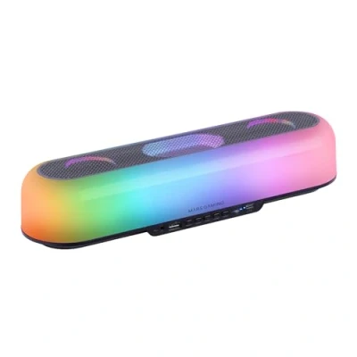 Image de MARSGAMING MSB Orb, Haut Parleur Portable + Barre de Son 20W, Éclairage Orbilight RGB 360º, Soundbar avec Système Triple Driver, parleurs Gaming Bluetooth 5.3 / USB/MicroSD/AUX/FM, Noir