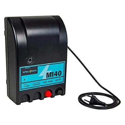 Image de Intellishock M140 Électrificateur de clôture électrique 230V, pour une longueur 15 km, tension 9.500 V, 8 filets 50 m, parfait les chevaux, bovins, porcs