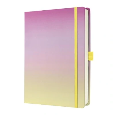 Image de SIGEL JB101 Jolie Carnet de notes, Gradient Ice cream, pointillés (réglure dot), 120 g/m², 17 x 22 cm, couverture rigide, 200 pages, rose, jaune