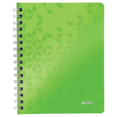 Image de Leitz, Cahier à spirales A5 PP ligné, 160 pages 80g/m², Leitz WOW, Vert, 46390054