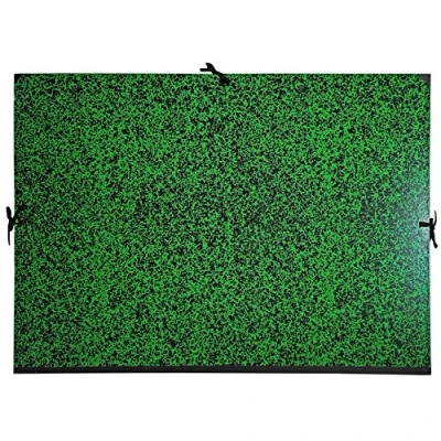 Image de Exacompta Réf. 533000E 1 carton à dessin Annonay avec rubans tissu dos et coins toilés dimensions 61 x 76 cm format classer Jésus (500 750 mm) couleur vert